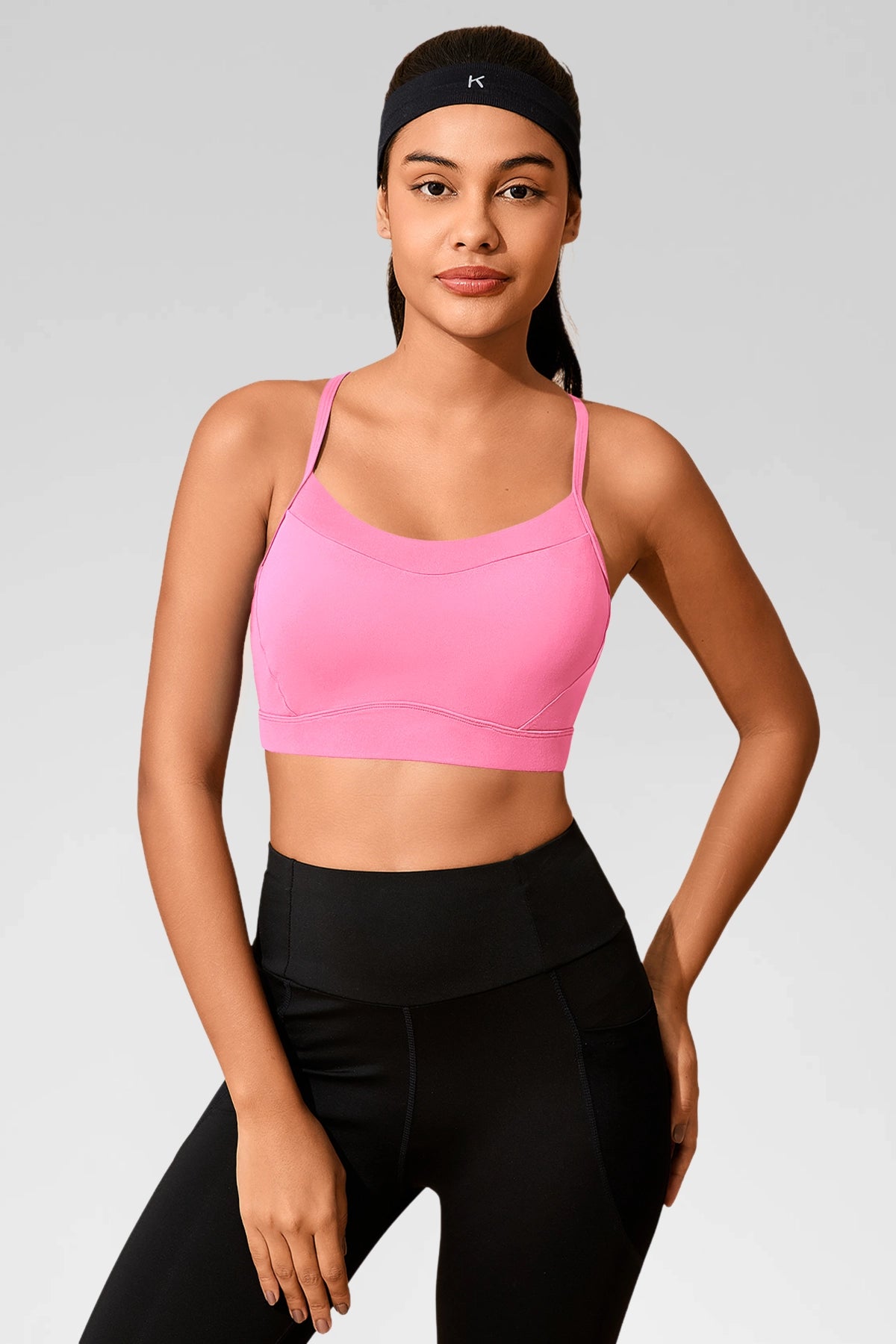 Aoysky Womens Pink Racerback Sports Bra
