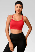 Aoysky Womens Red Racerback Sports Bra