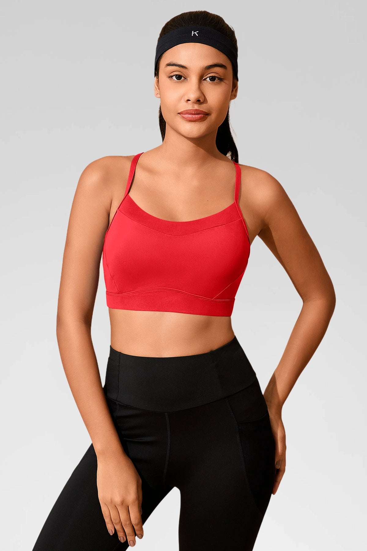 Aoysky Womens Red Racerback Sports Bra