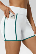 Aoysky Womens White High Waist Biker Shorts