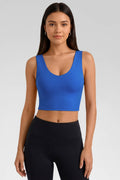 Aoysky Womens Blue V Neck Workout Tank