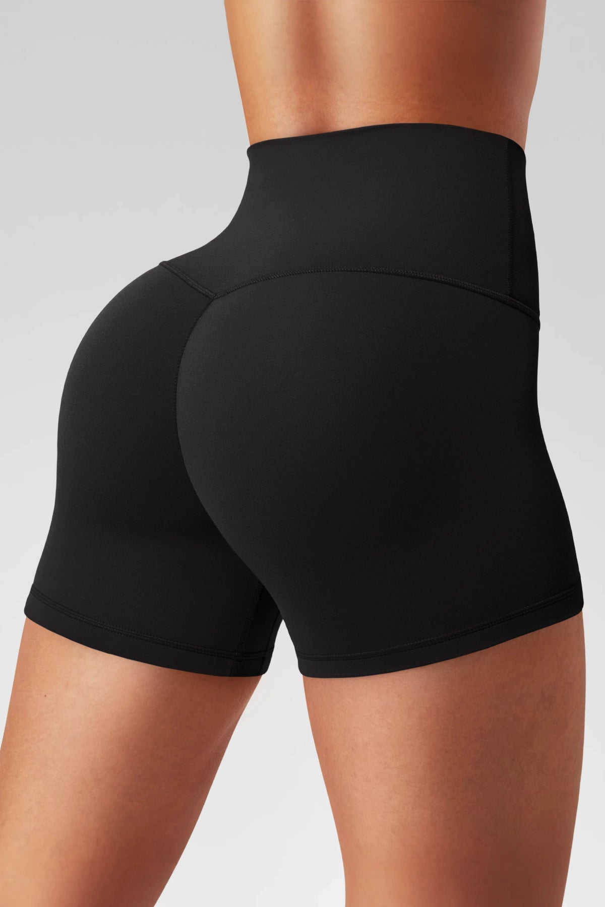 Aoysky Womens Black Ruched Biker Shorts