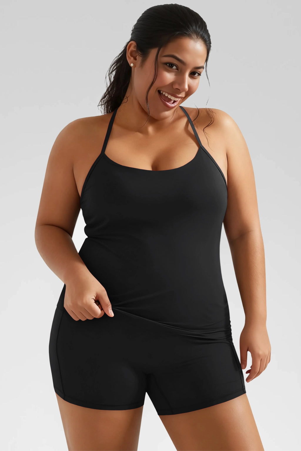 Aoysky Womens Black Plus Size Workout Set