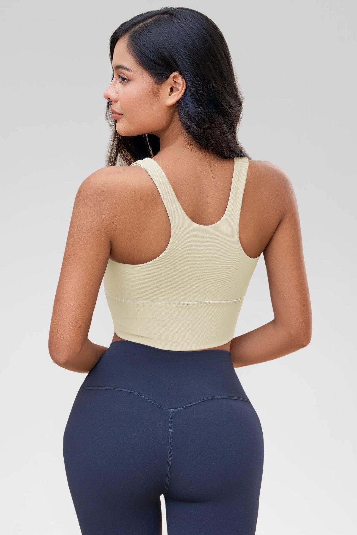 Aoysky Womens Apricot Ribbed Racerback Tank