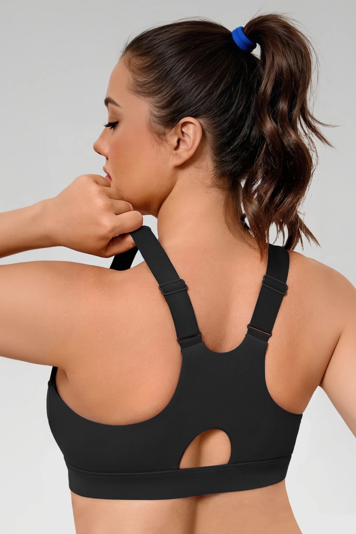 Aoysky Womens Black Plus Size Sports Bra