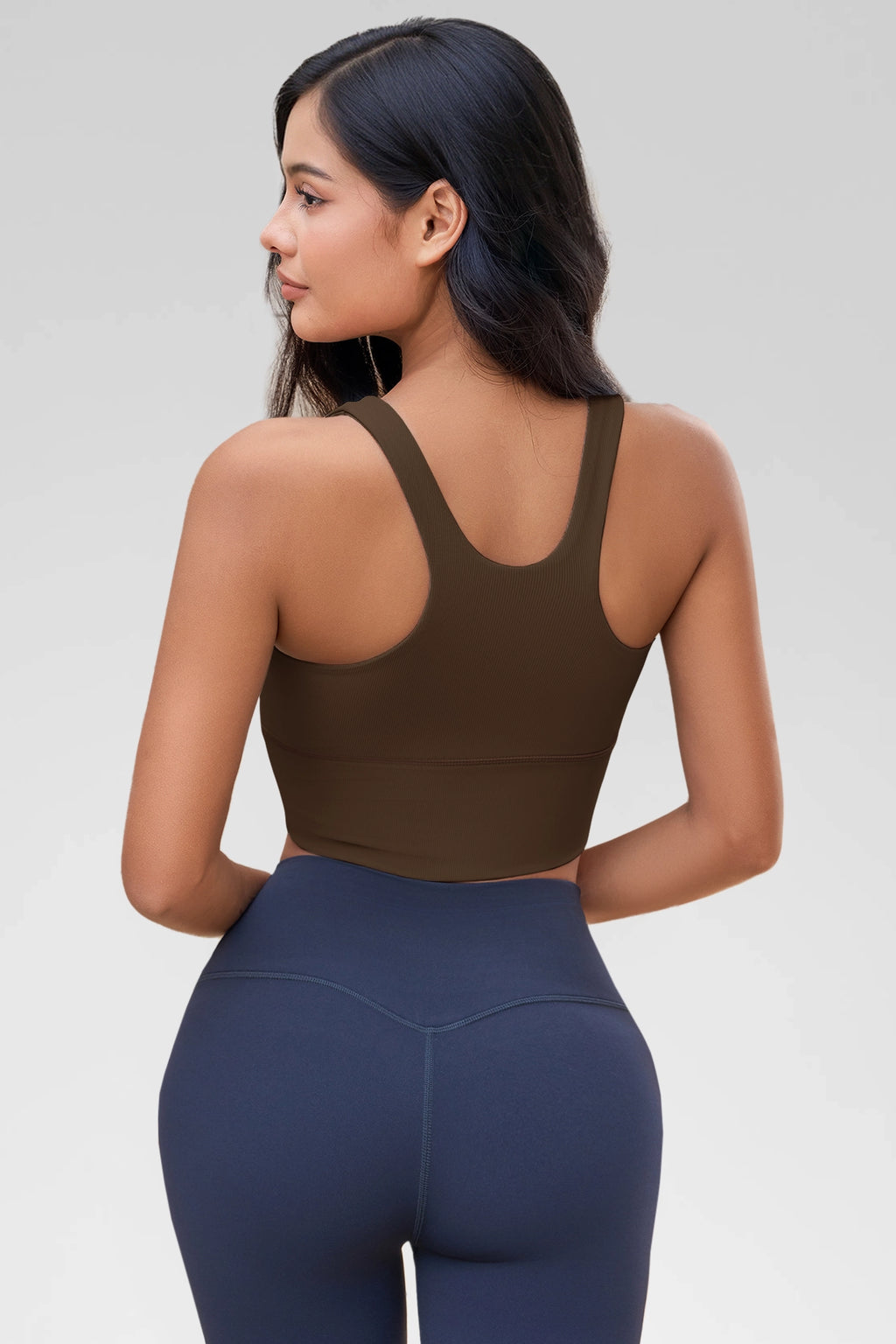 Aoysky Womens Coffee Ribbed Racerback Tank