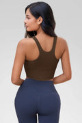 Aoysky Womens Coffee Ribbed Racerback Tank