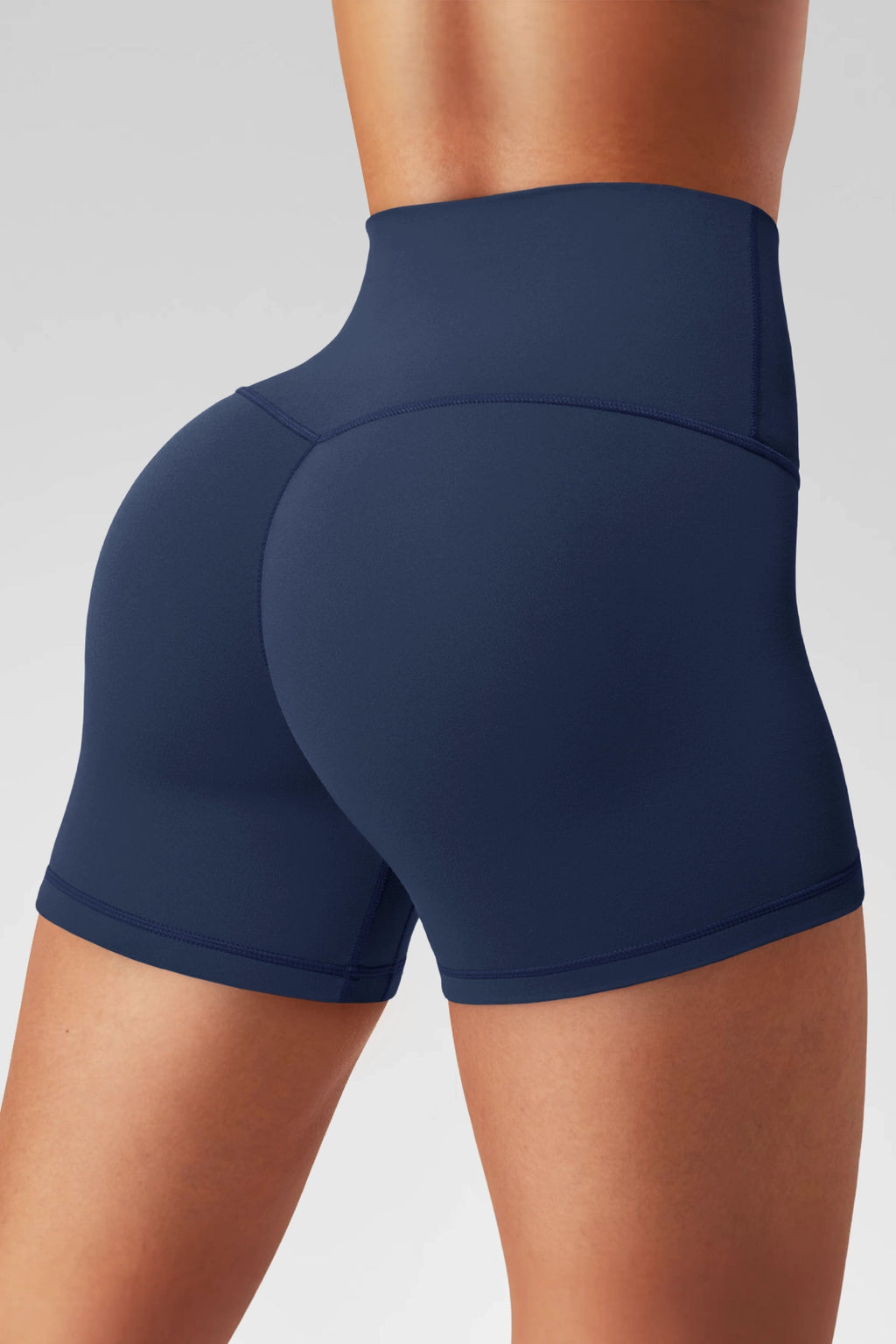 Aoysky Womens Dark Blue Ruched Biker Shorts
