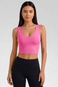Aoysky Womens Pink V Neck Workout Tank