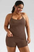 Aoysky Womens Brown Plus Size Workout Set