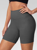 Aoysky Womens Grey Ribbed Biker Shorts