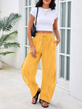 Aoysky Womens Yellow Cotton Barrel Pants