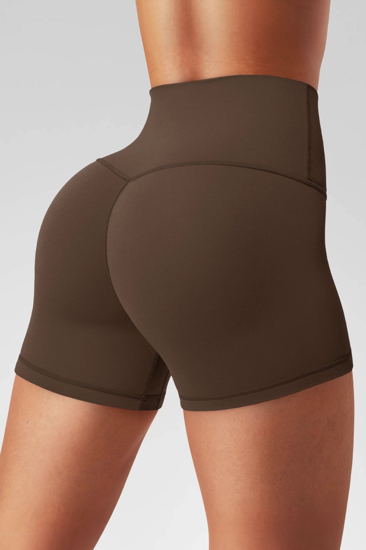 Aoysky Womens Coffee Ruched Biker Shorts