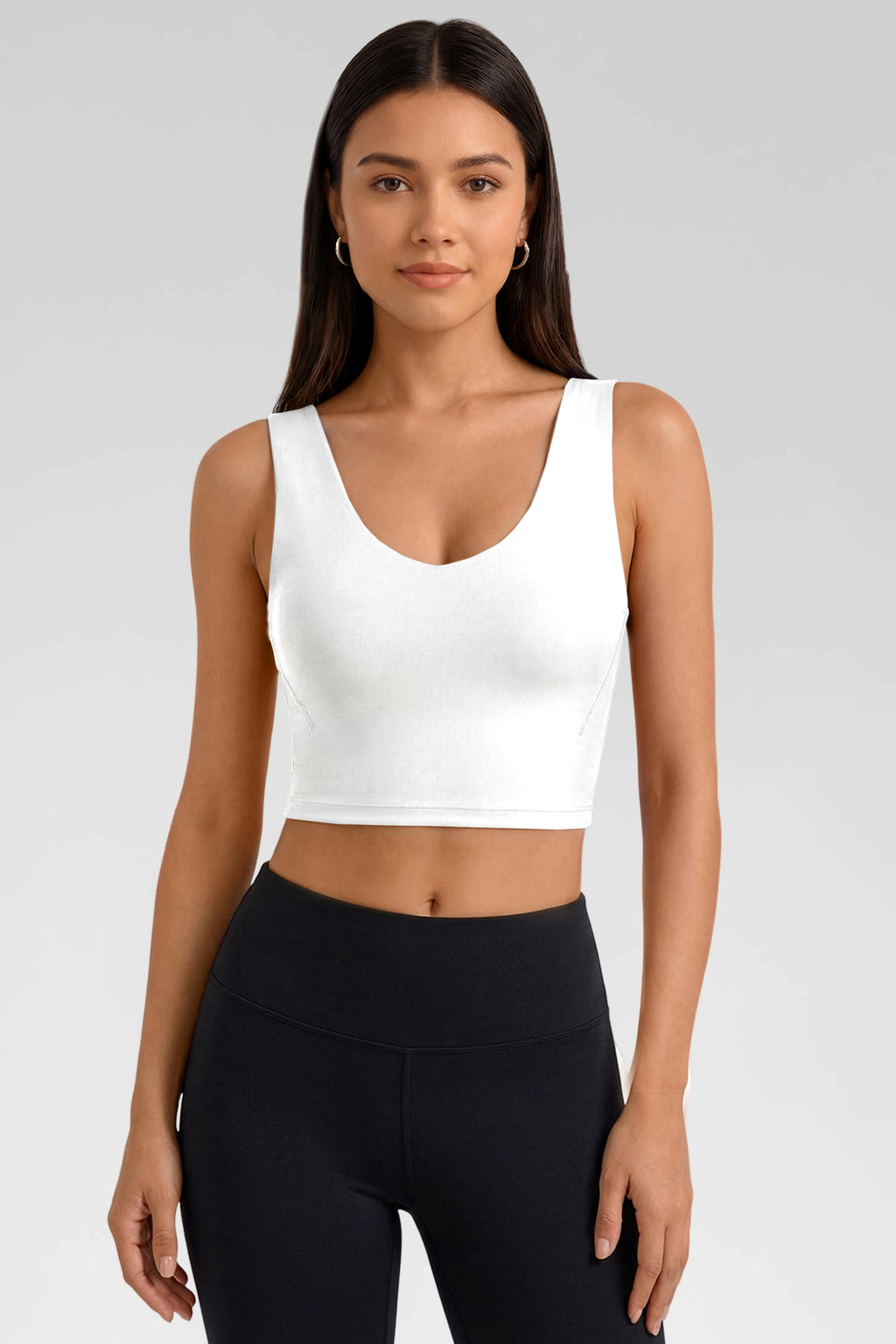 Aoysky Womens White V Neck Workout Tank
