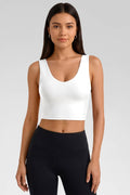 Aoysky Womens White V Neck Workout Tank
