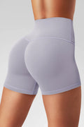 Aoysky Womens Purple Ruched Biker Shorts