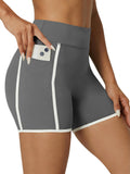 Aoysky Womens Dark Grey High Waist Biker Shorts