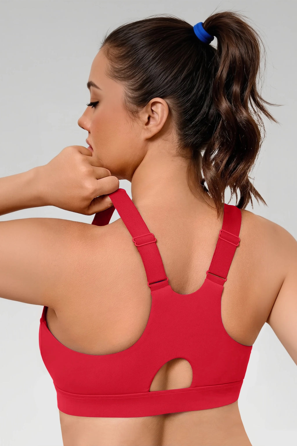 Aoysky Womens Red Plus Size Sports Bra