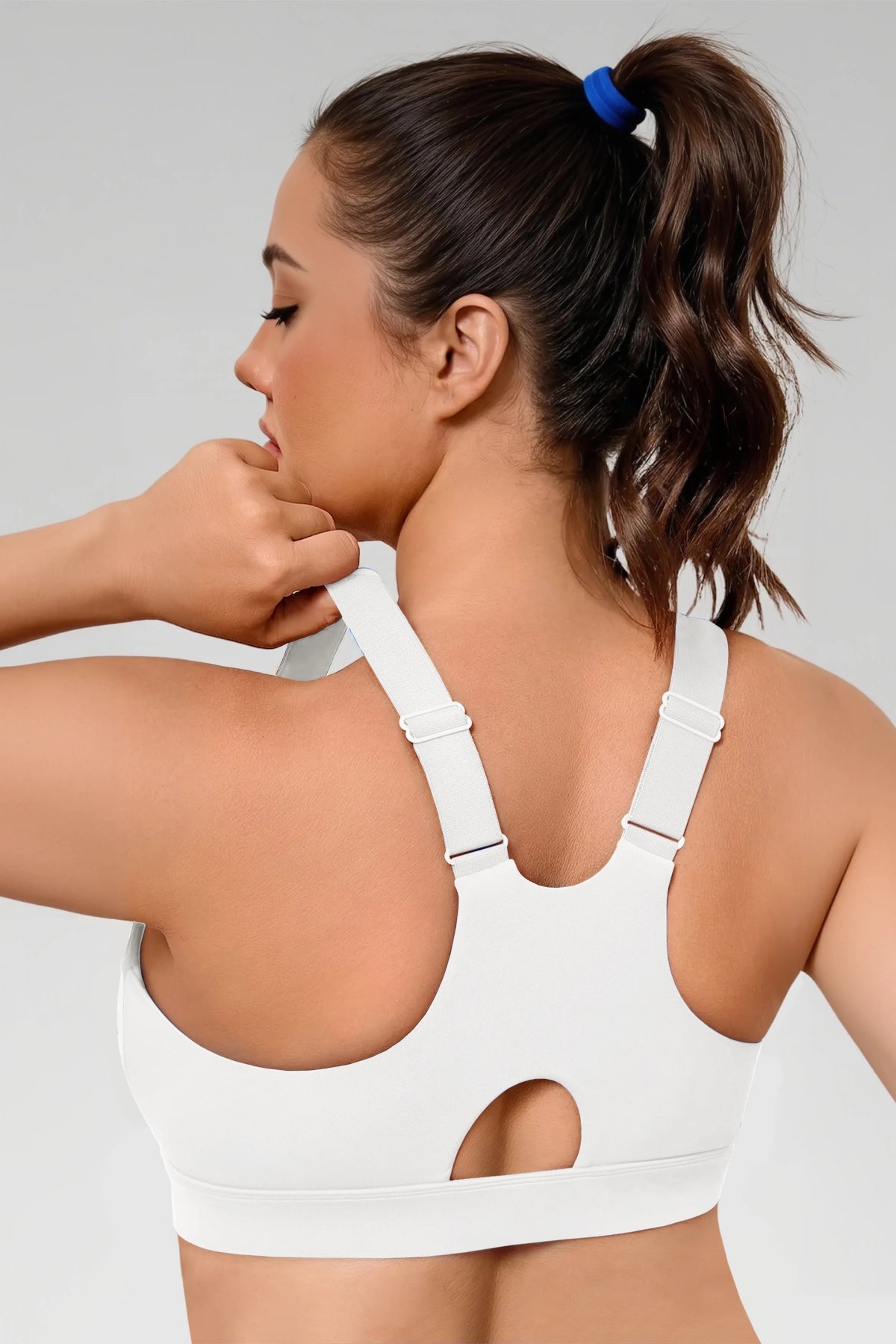 Aoysky Womens White Plus Size Sports Bra