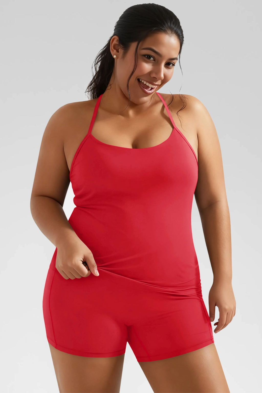 Aoysky Womens Red Plus Size Workout Set