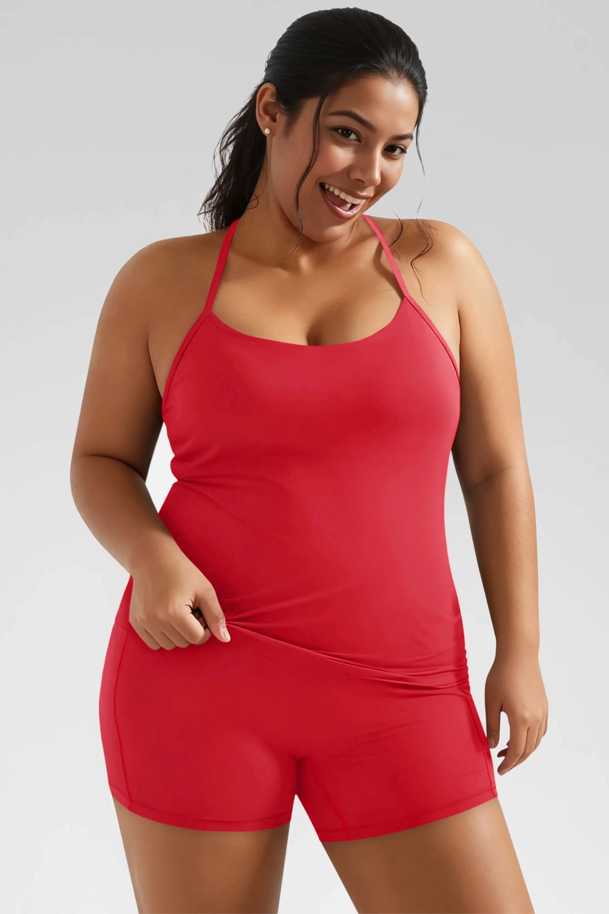 Aoysky Womens Red Plus Size Workout Set
