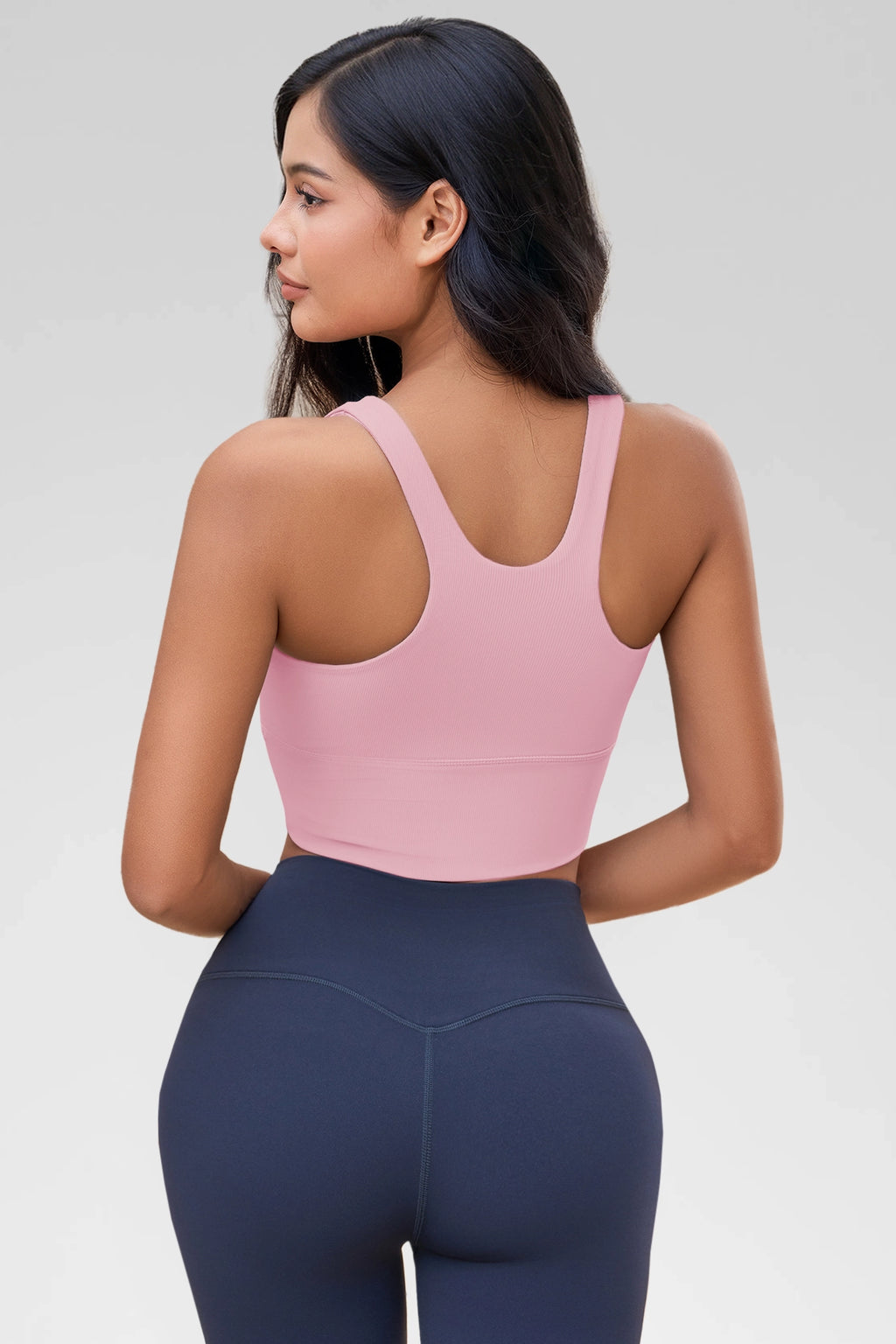 Aoysky Womens Light Purple Ribbed Racerback Tank