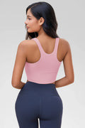 Aoysky Womens Light Purple Ribbed Racerback Tank