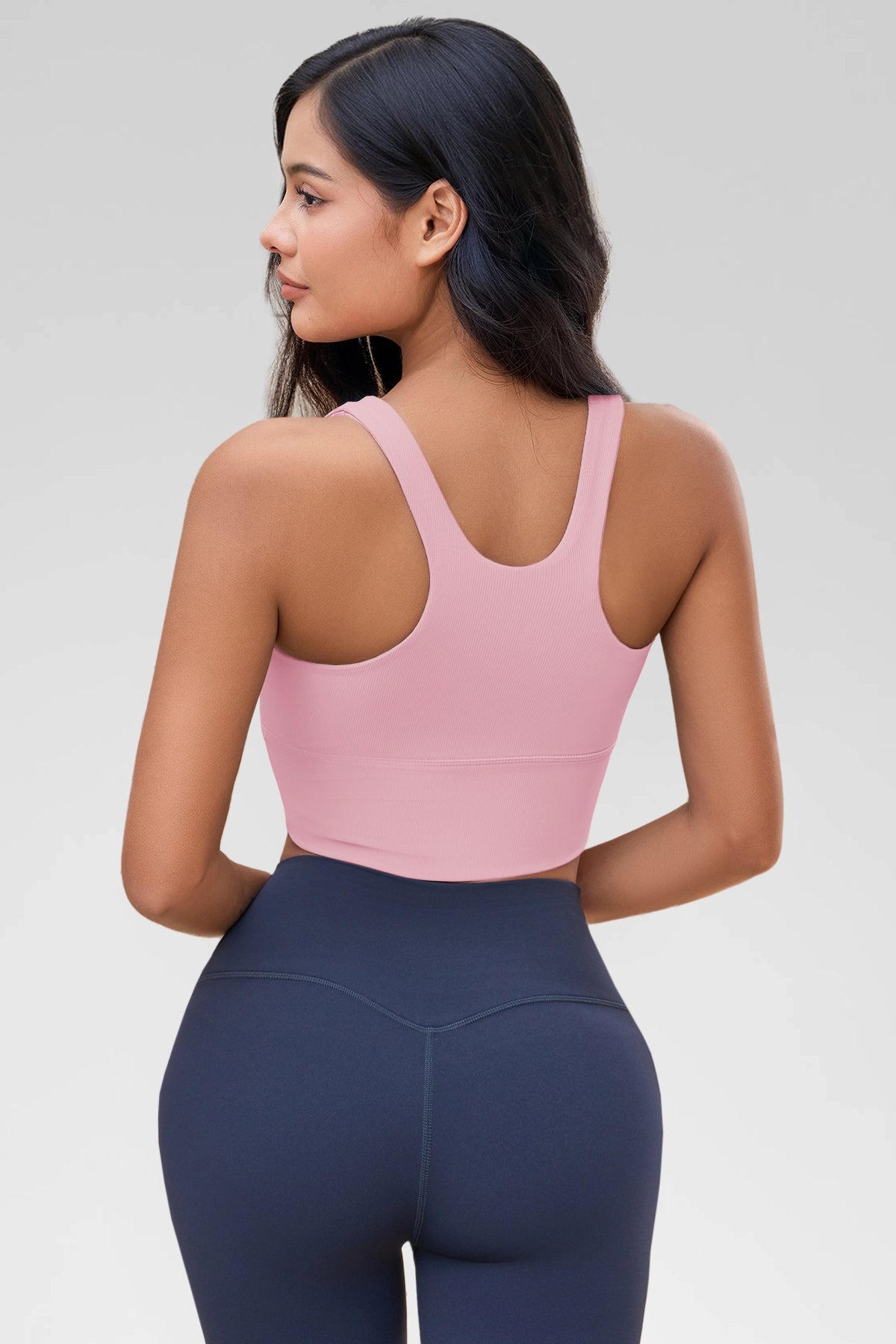 Aoysky Womens Light Purple Ribbed Racerback Tank