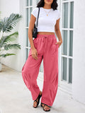 Aoysky Womens Pink Cotton Barrel Pants