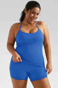 Aoysky Womens Blue Plus Size Workout Set