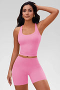 Aoysky Womens Pink Halter Workout Set