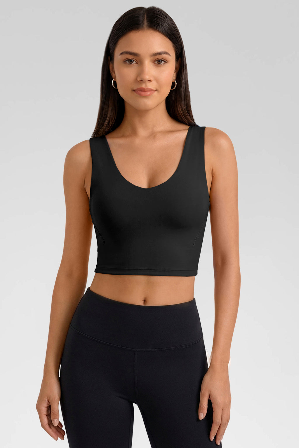 Aoysky Womens Black V Neck Workout Tank