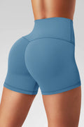 Aoysky Womens Blue Ruched Biker Shorts
