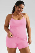 Aoysky Womens Pink Plus Size Workout Set