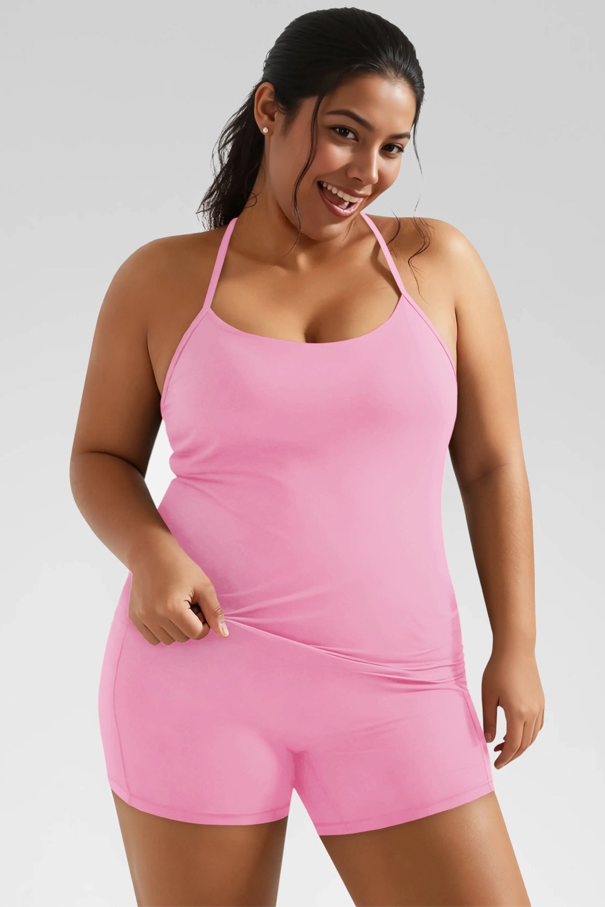 Aoysky Womens Pink Plus Size Workout Set