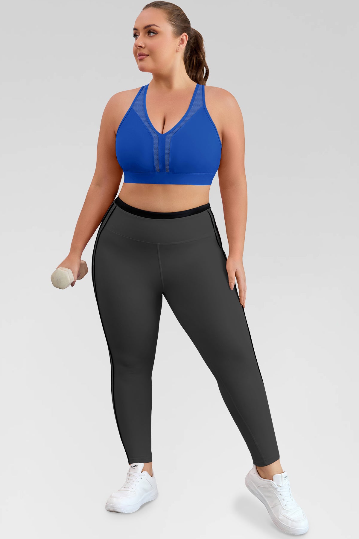 Aoysky Womens Blue Plus Size Sports Bra