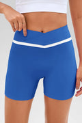 Aoysky Womens Blue Crossover Biker Shorts