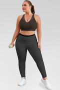 Aoysky Womens Brown Plus Size Sports Bra