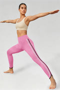 Aoysky Womens Pink Striped Yoga Leggings