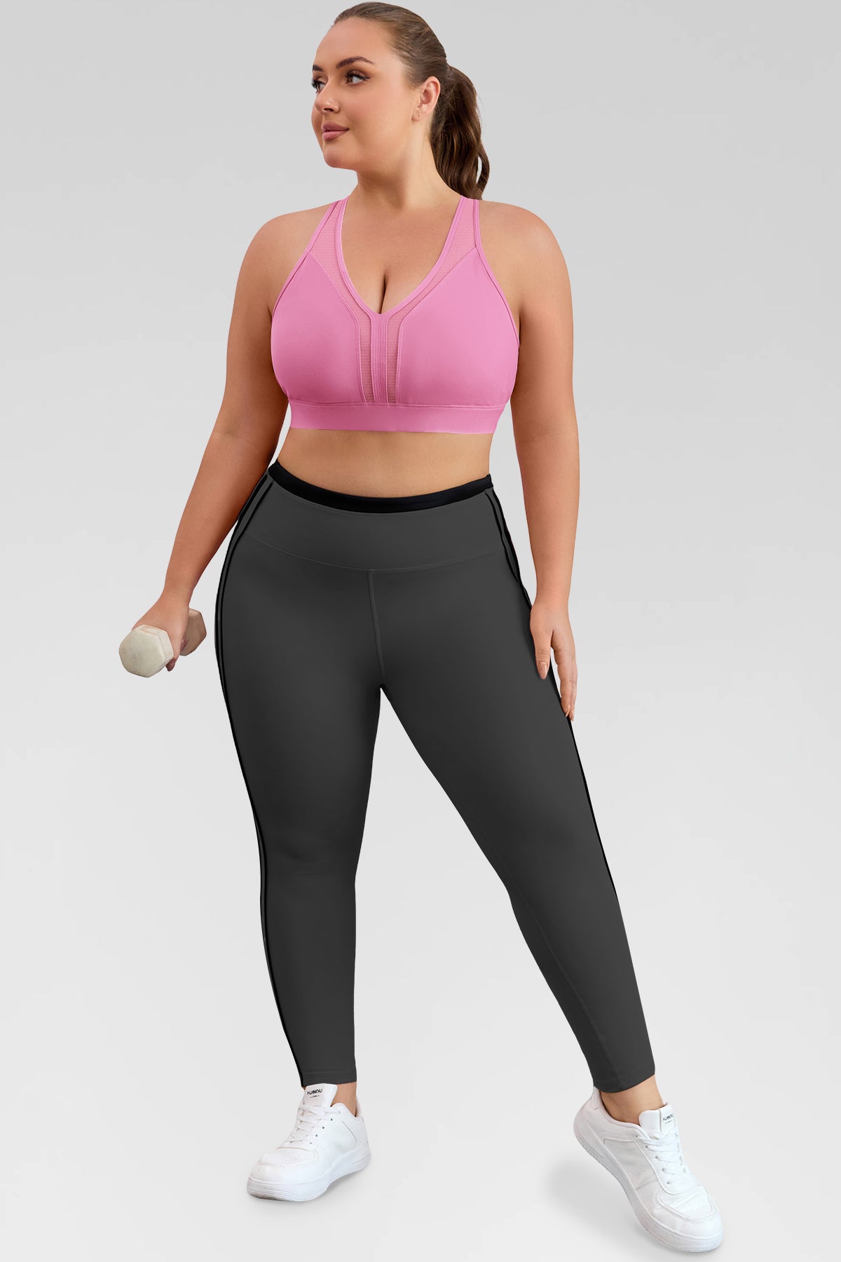 Aoysky Womens Pink Plus Size Sports Bra
