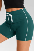 Aoysky Womens Green Drawstring Biker Shorts