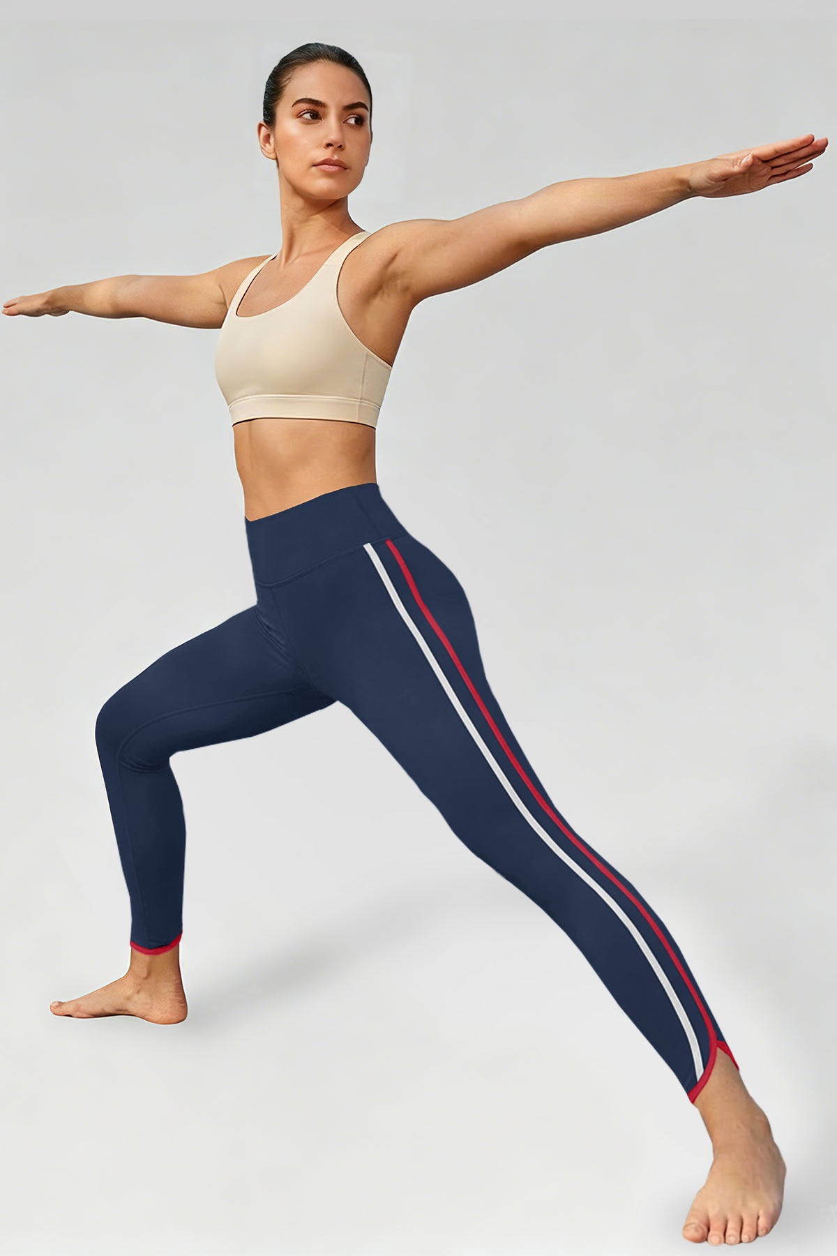 Aoysky Womens Dark Blue Striped Yoga Leggings