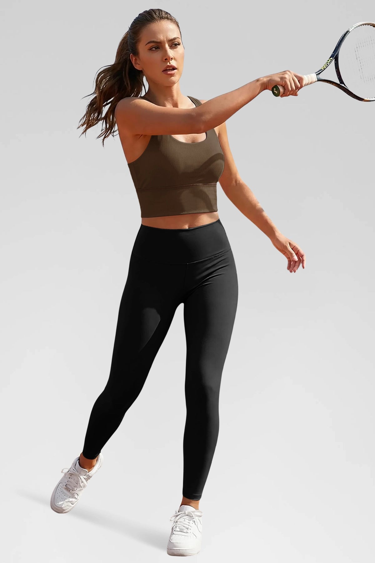Aoysky Womens Coffee Ribbed Racerback Tank