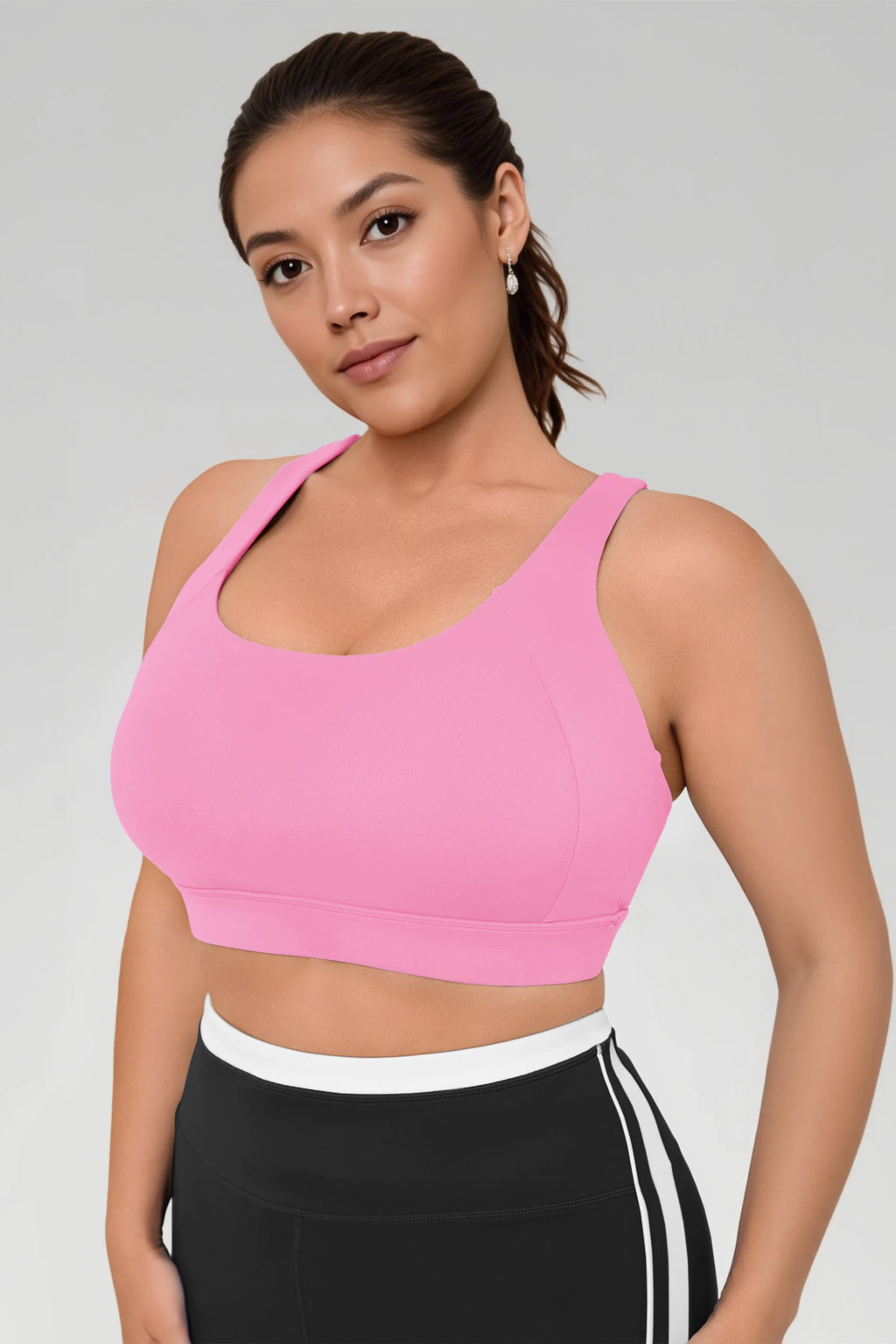 Aoysky Womens Pink Plus Size Sports Bra