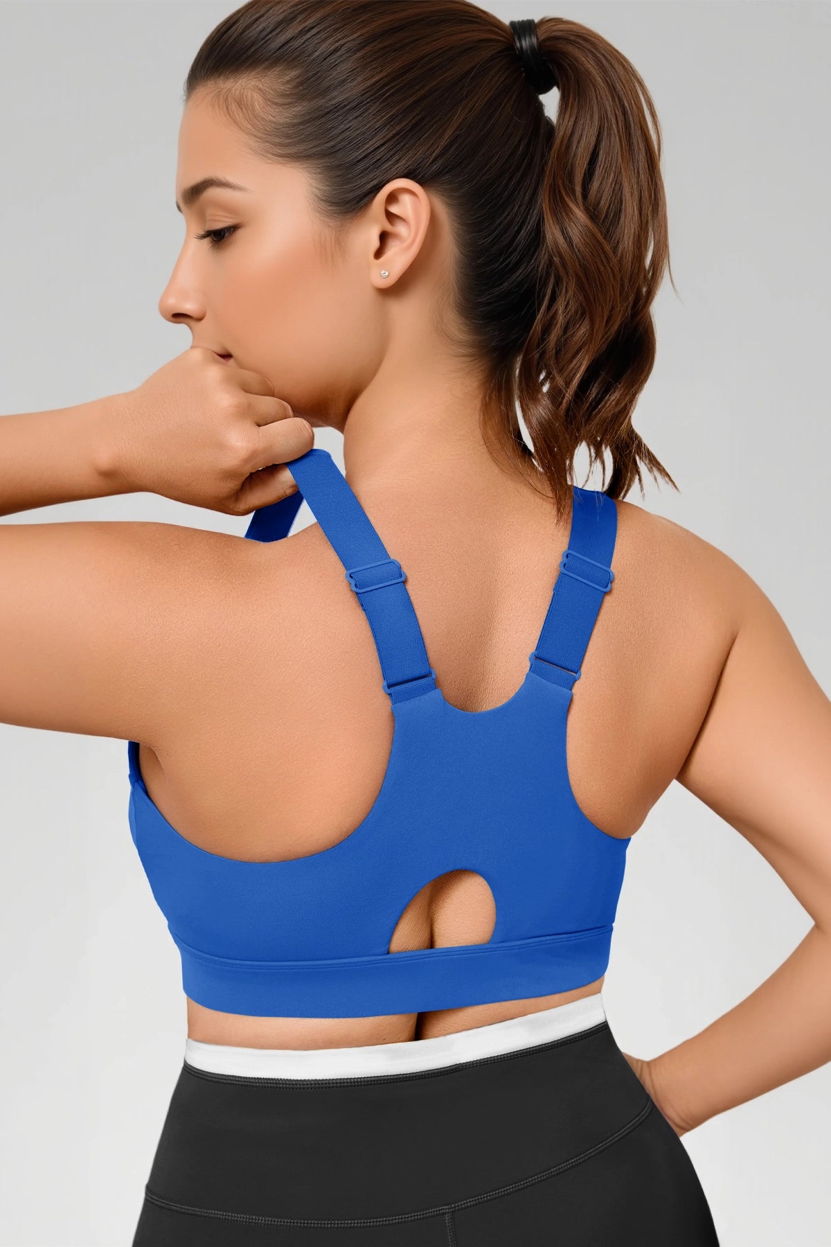 Aoysky Womens Blue Plus Size Sports Bra