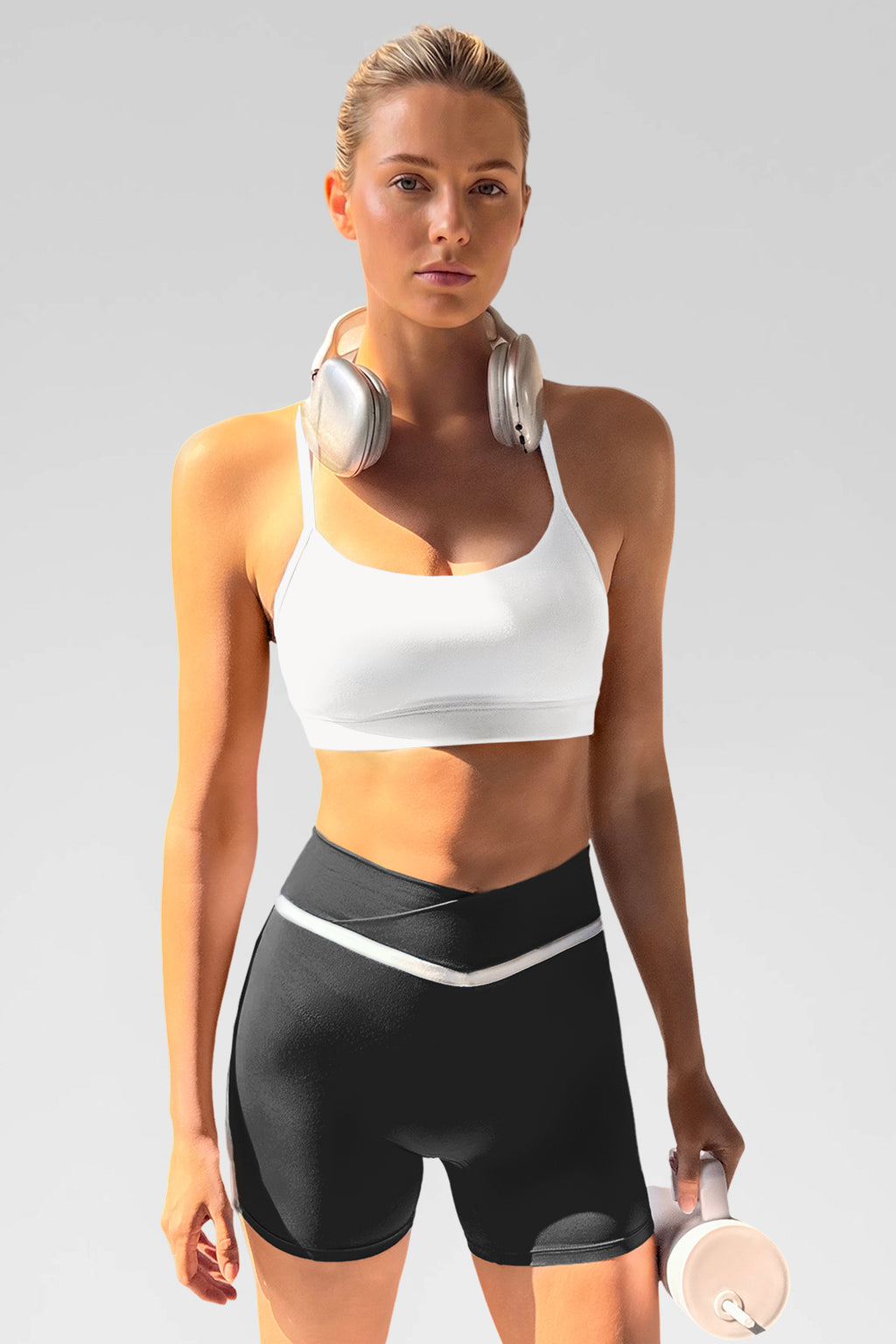 Aoysky Womens White Y Back Sports Bra