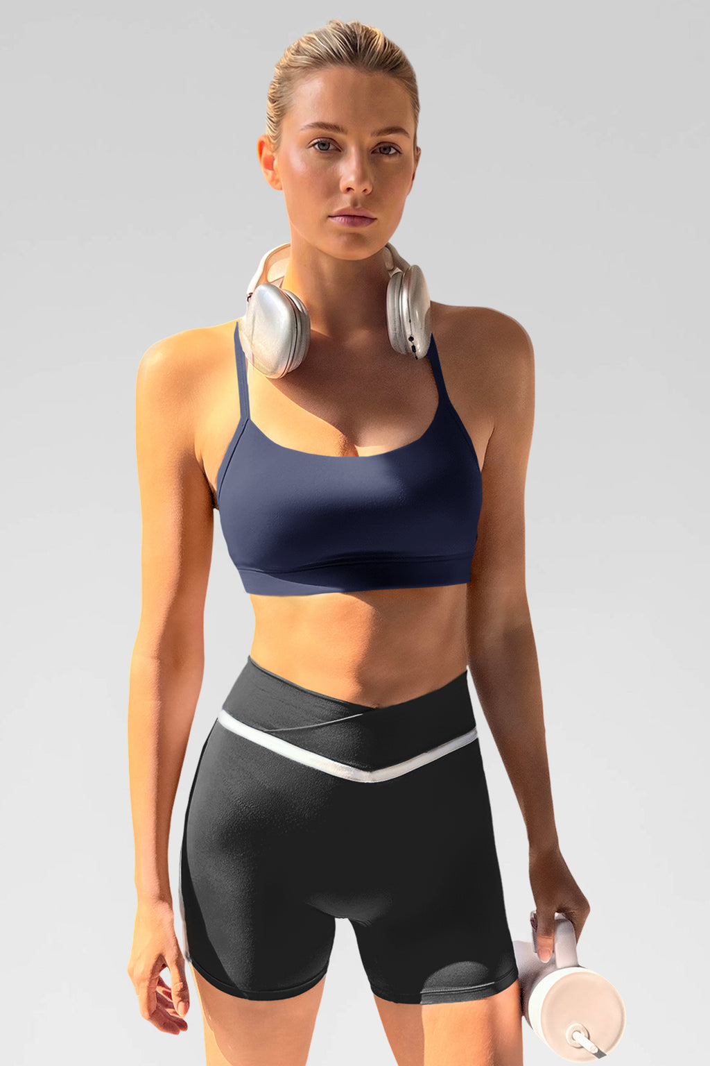Aoysky Womens Dark Blue Y Back Sports Bra