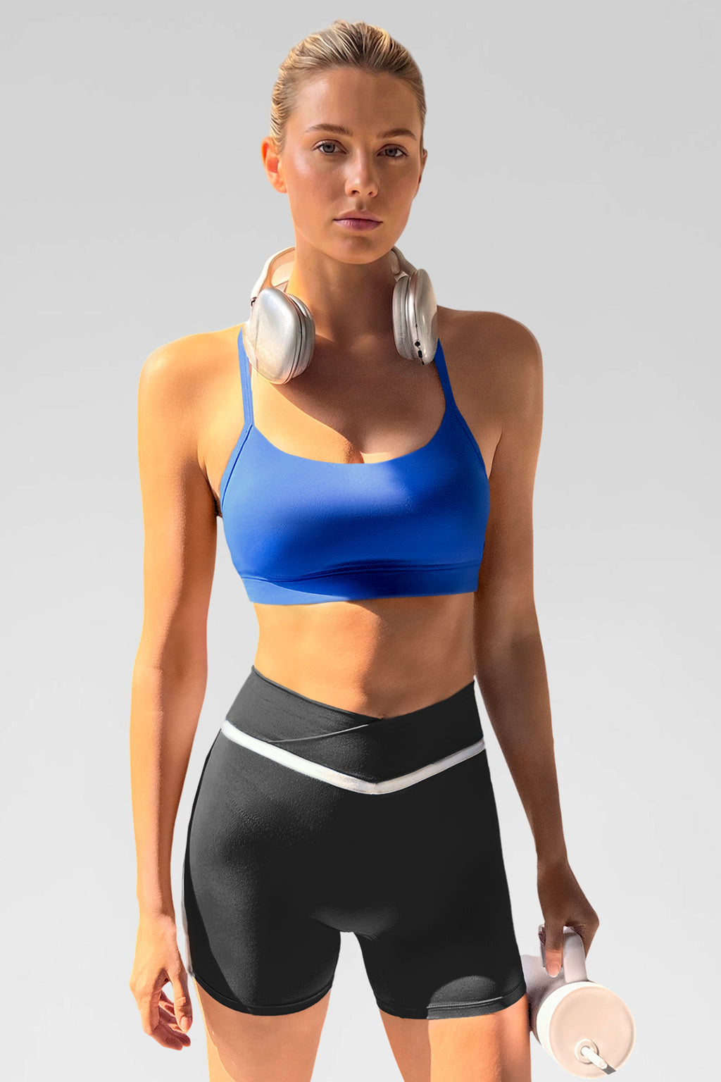Aoysky Womens Blue Y Back Sports Bra