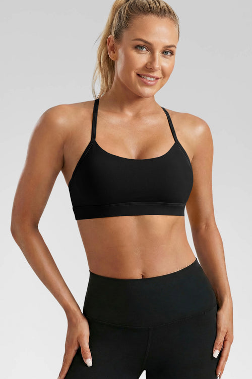 Aoysky Womens Black Y Back Sports Bra