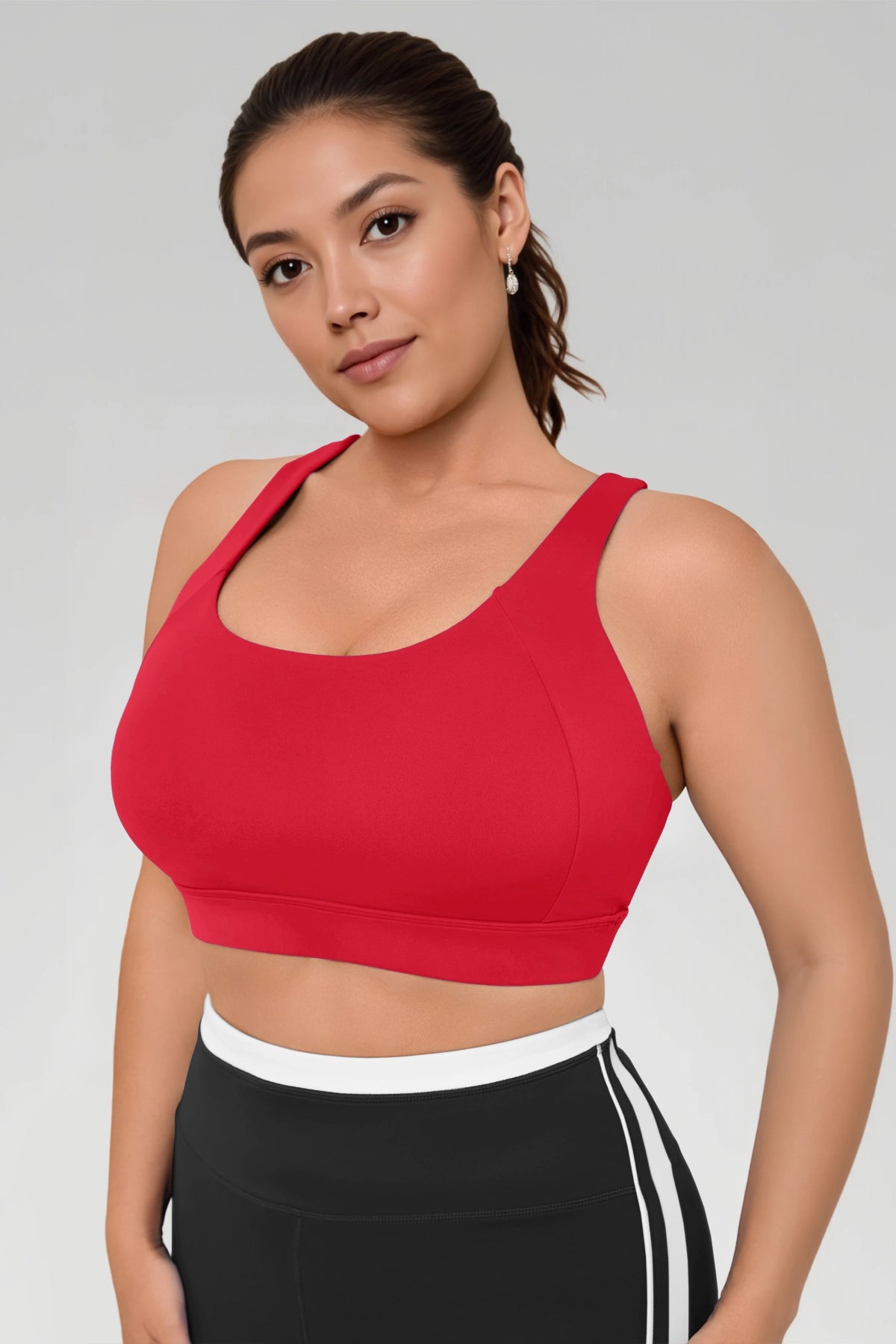Aoysky Womens Red Plus Size Sports Bra